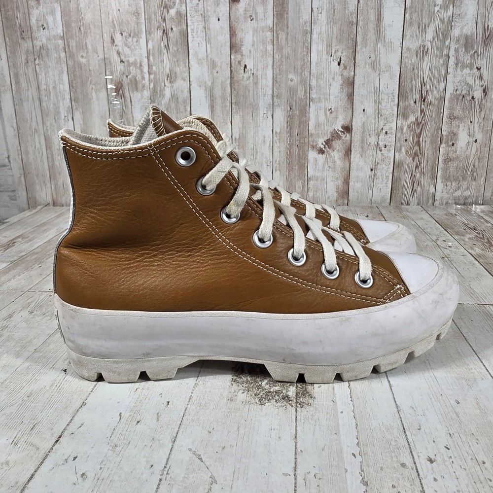 Converse‎ Chuck Taylor All Star Lugged Tan Leather Platform Boots  Womens 7